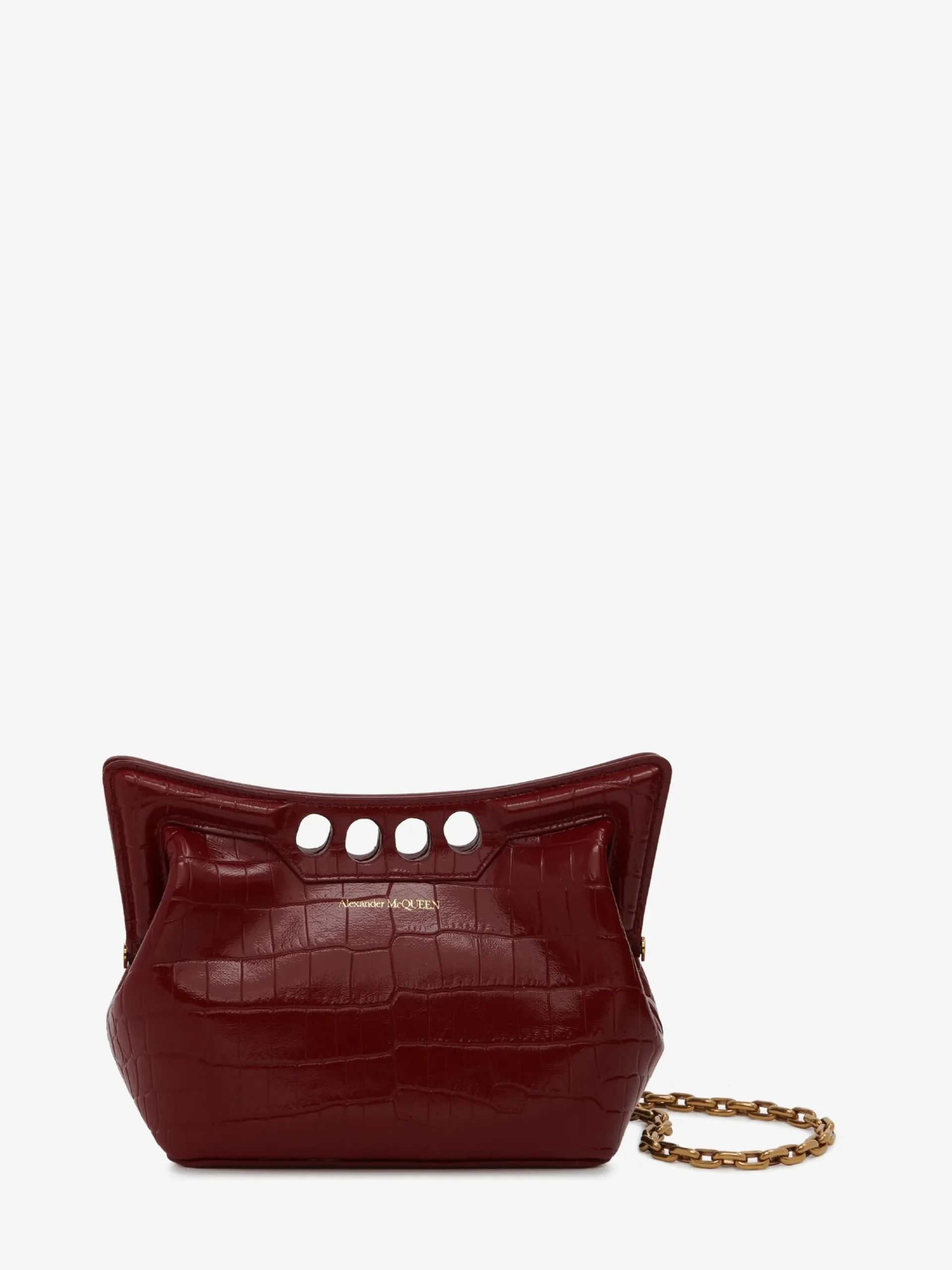 Best Alexander McQueen Women's The Peak Bag Mini With Chain in Dark Red