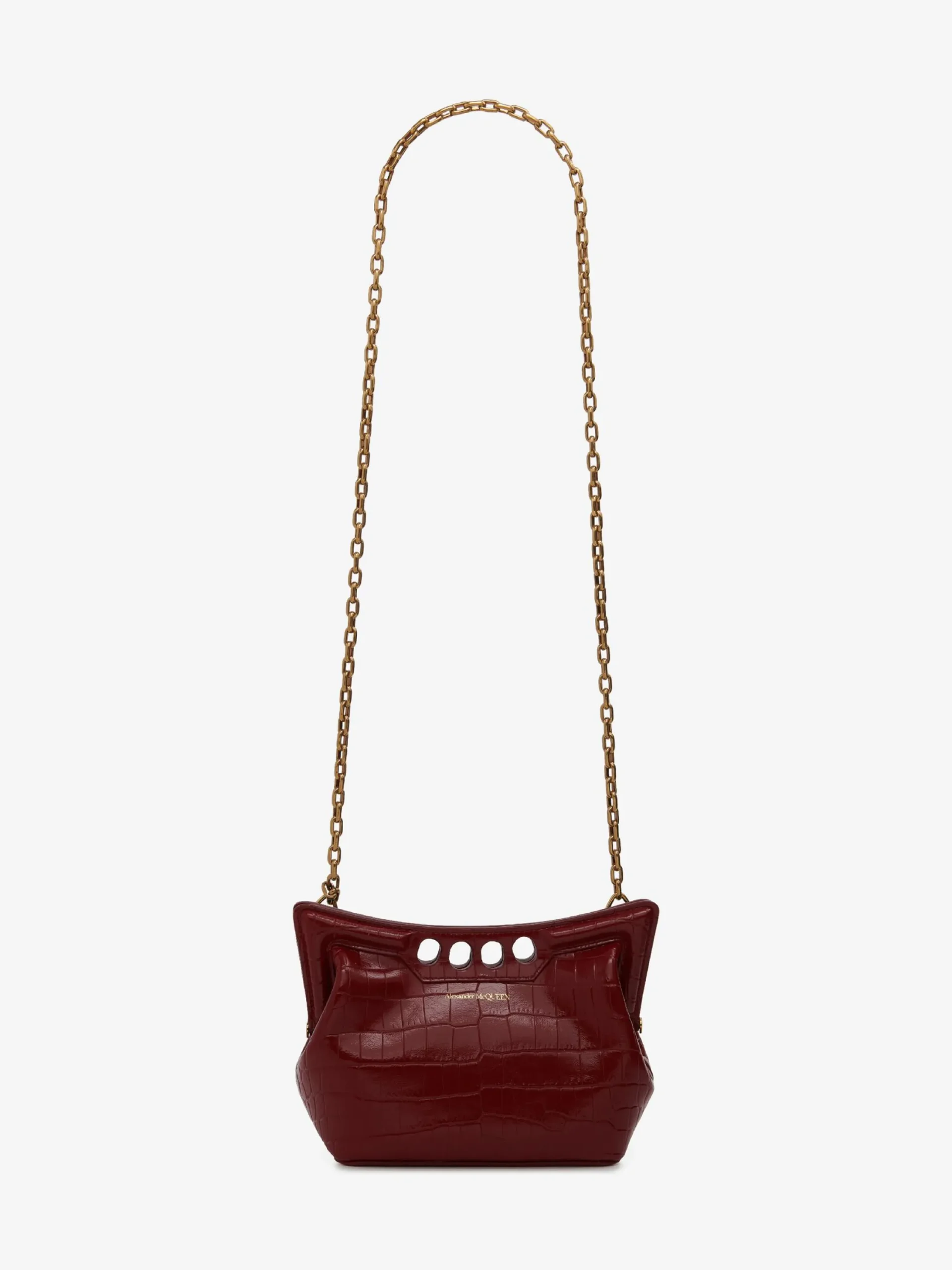 Best Alexander McQueen Women's The Peak Bag Mini With Chain in Dark Red