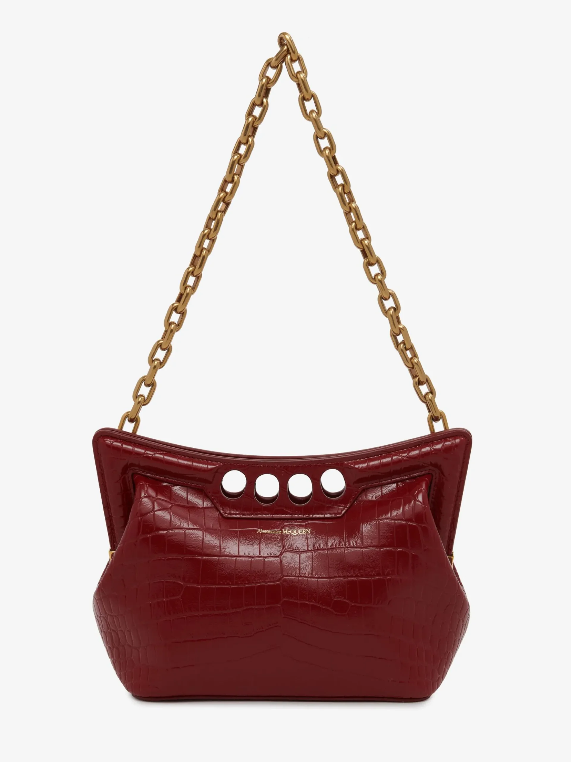 Hot Alexander McQueen Women's The Peak Bag Small in Dark Red