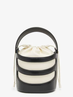Clearance Alexander McQueen Women's The Rise Bucket in Black/Soft Ivory