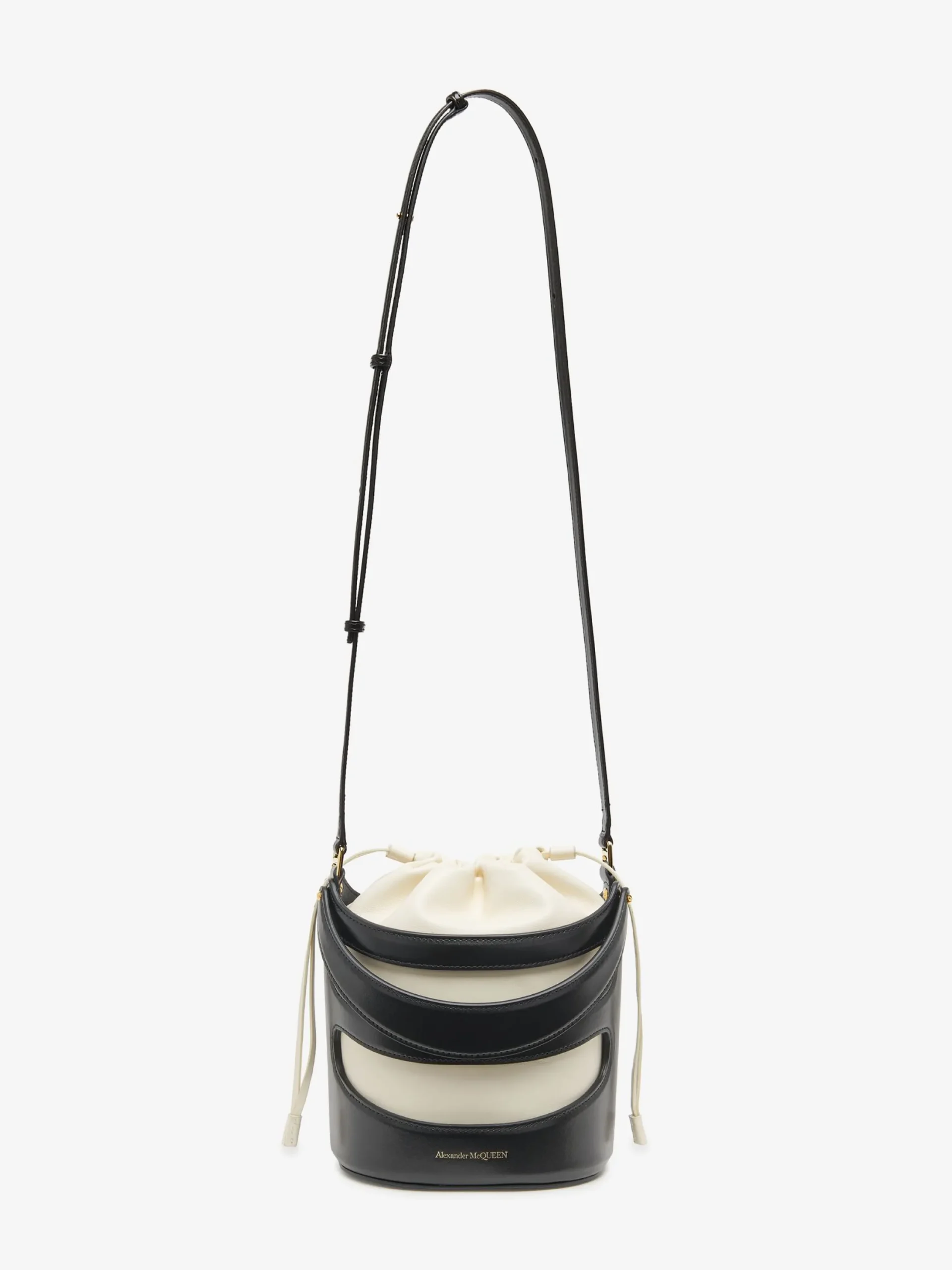 Clearance Alexander McQueen Women's The Rise Bucket in Black/Soft Ivory