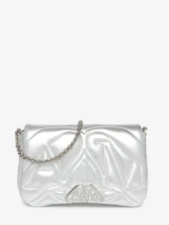 Cheap Alexander McQueen Women's The Seal Bag in Silver