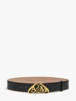 Cheap Alexander McQueen Women's The Seal Belt in Black