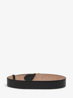 Cheap Alexander McQueen Women's The Seal Belt in Black