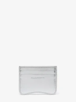 Sale Alexander McQueen Women's The Seal Card Holder in Silver