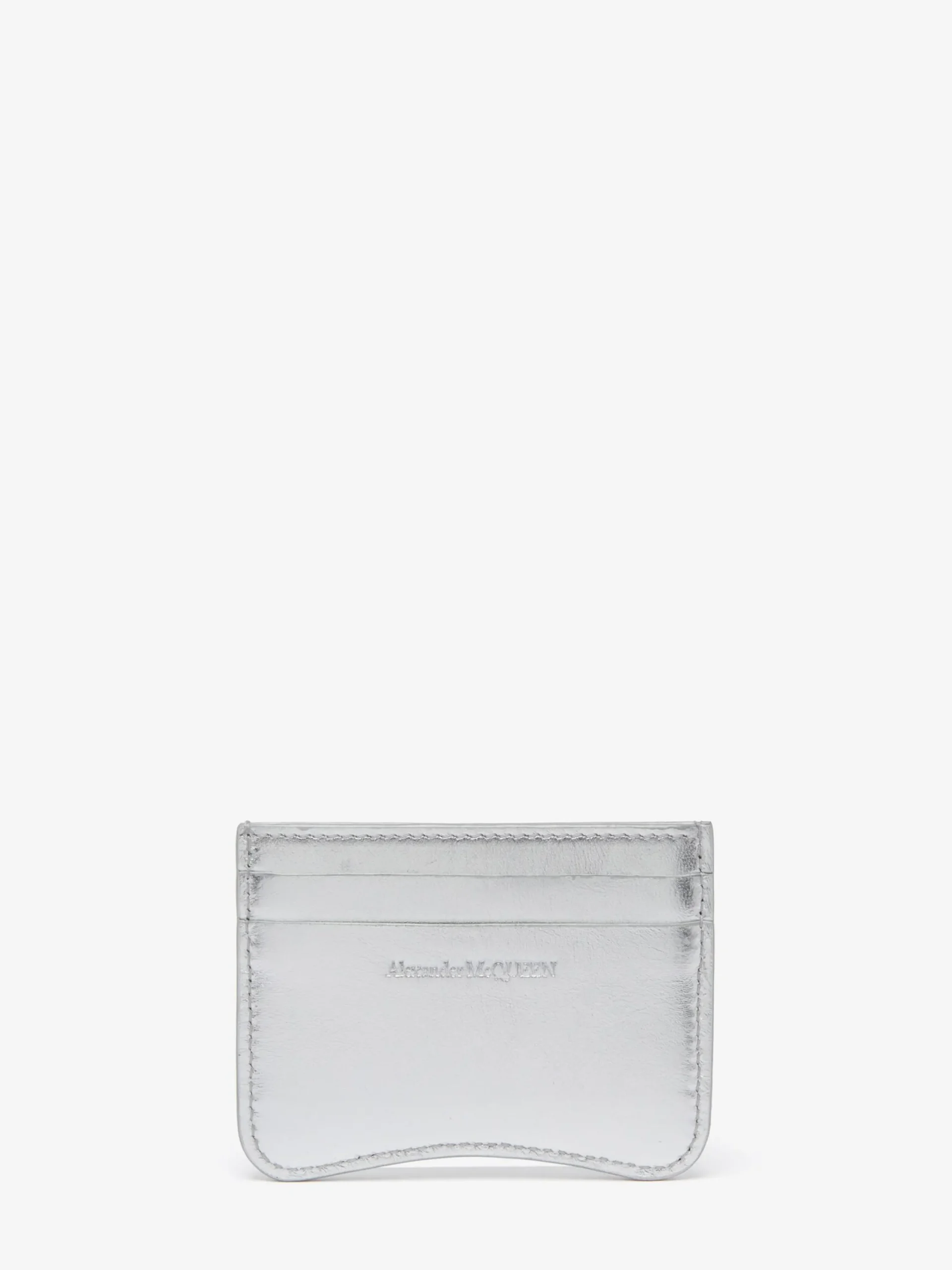 Sale Alexander McQueen Women's The Seal Card Holder in Silver