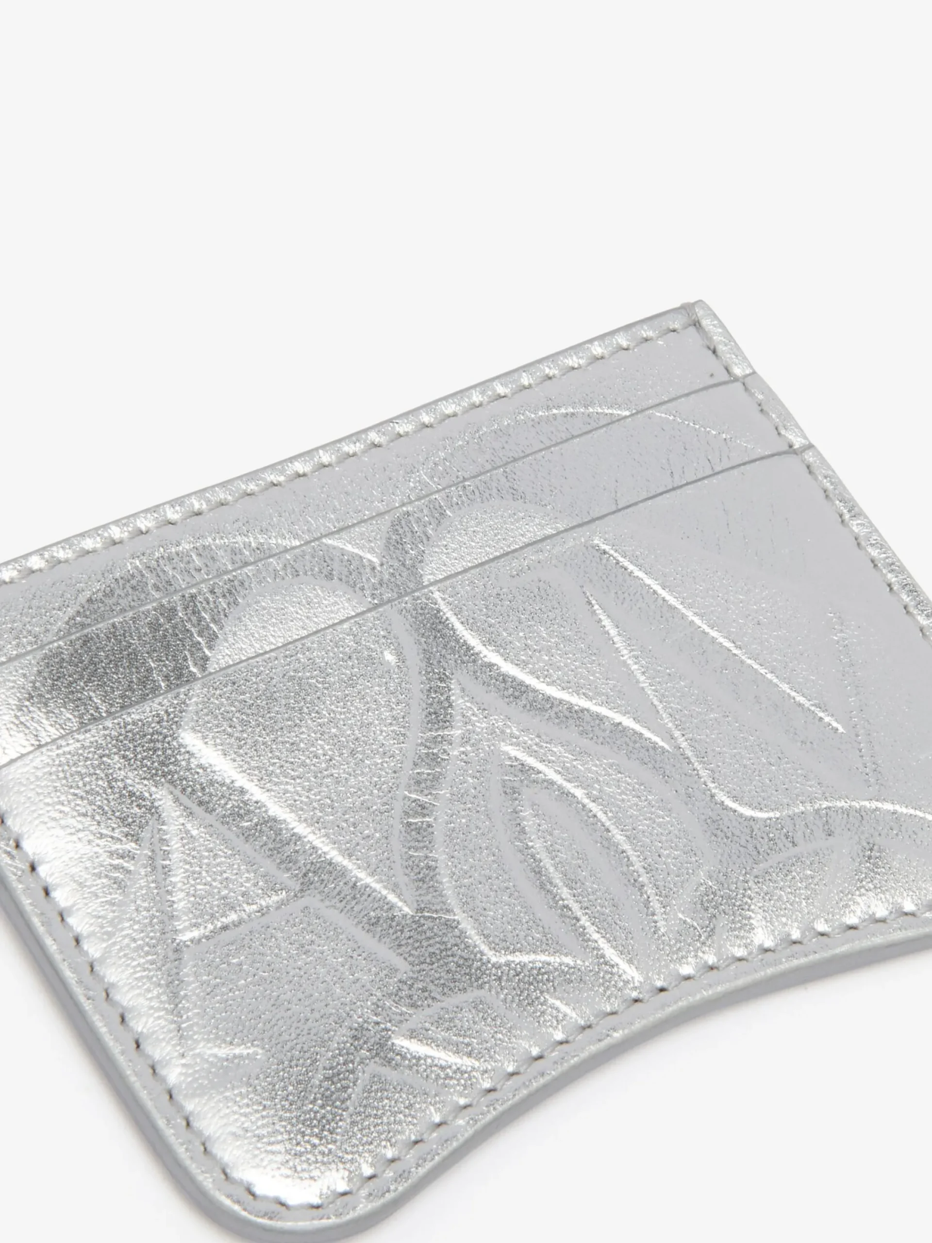 Sale Alexander McQueen Women's The Seal Card Holder in Silver
