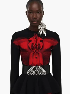 New Alexander McQueen Women's The Seal Waist Belt in Black