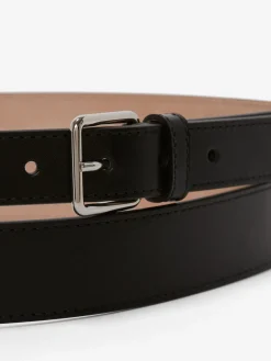 Shop Alexander McQueen Women's Thin Double Belt in Black