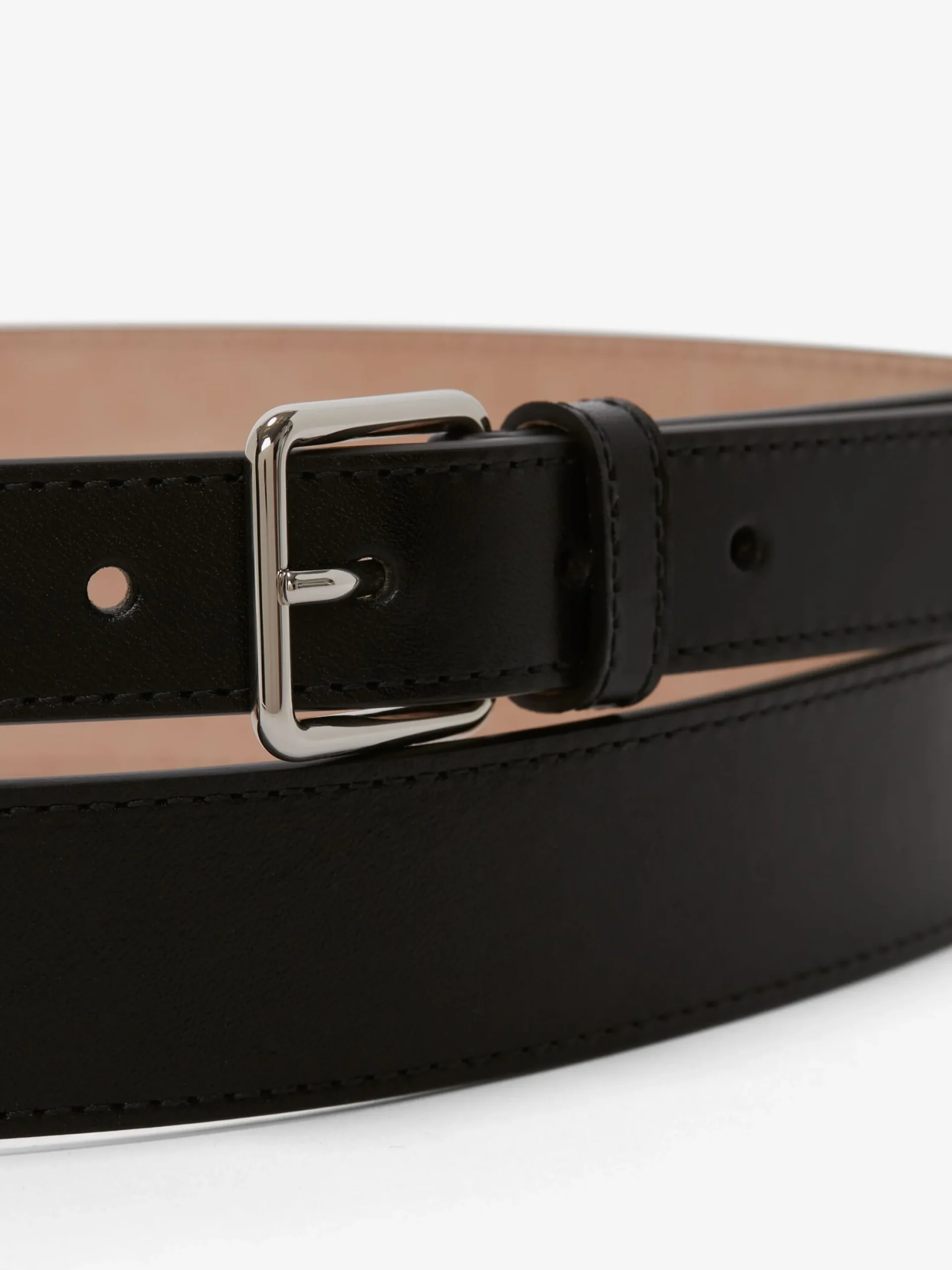 Shop Alexander McQueen Women's Thin Double Belt in Black