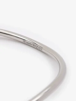 Discount Alexander McQueen Women's Thin Tubular Choker in Antique Silver