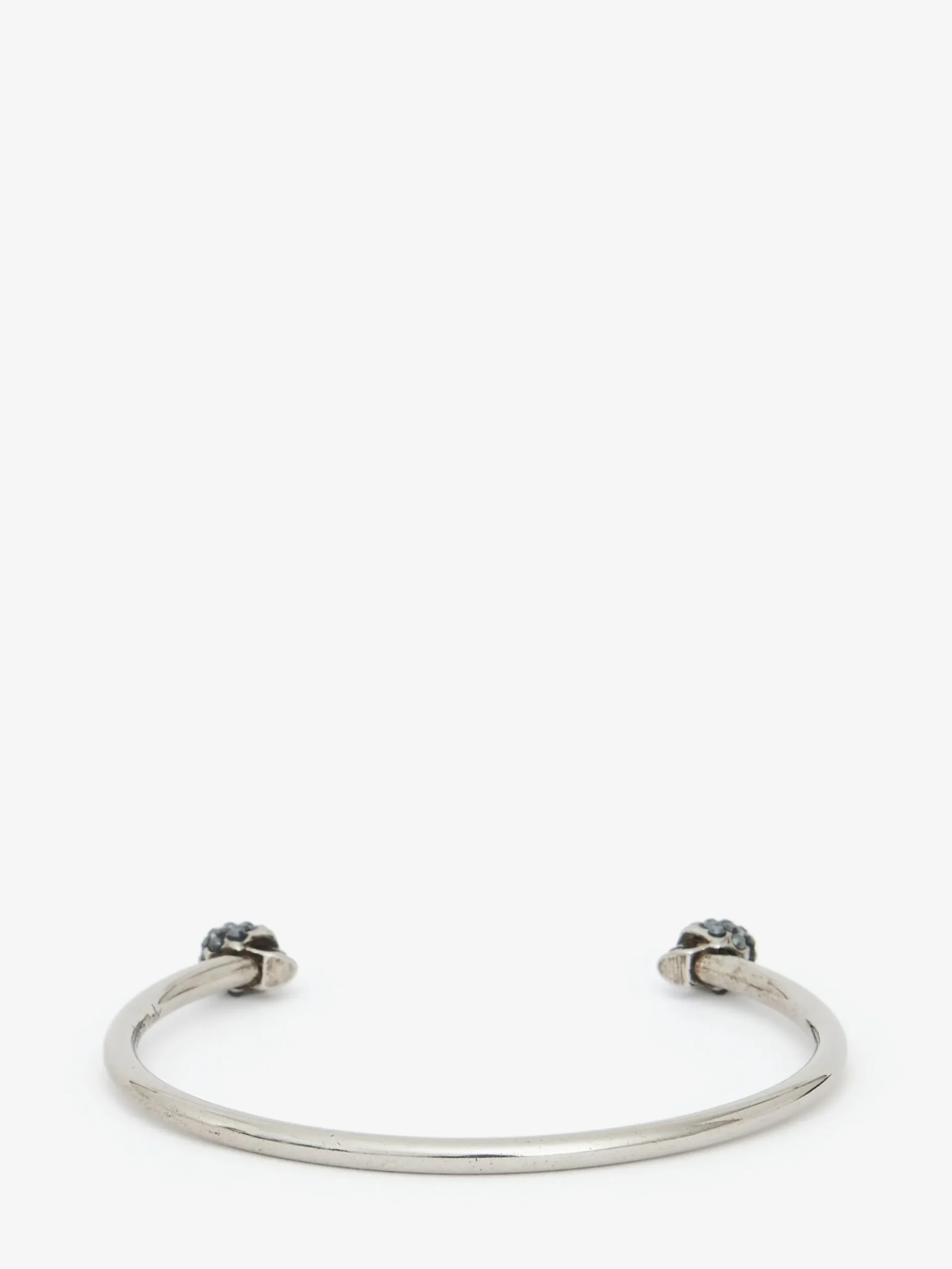 Store Alexander McQueen Women's Thin Twin Skull Bracelet in SILVER