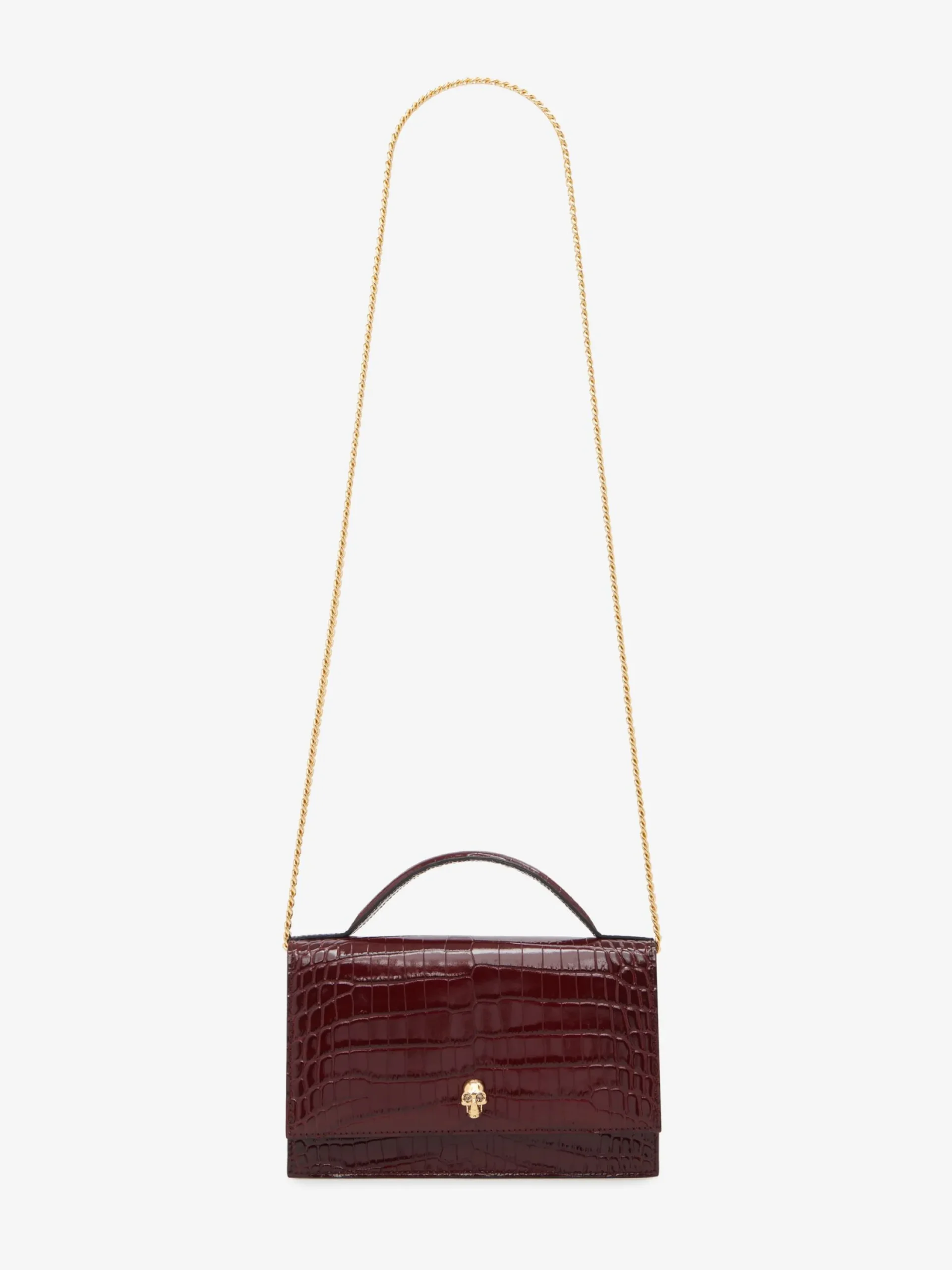 Shop Alexander McQueen Women's Top Handle Skull Bag in Madder