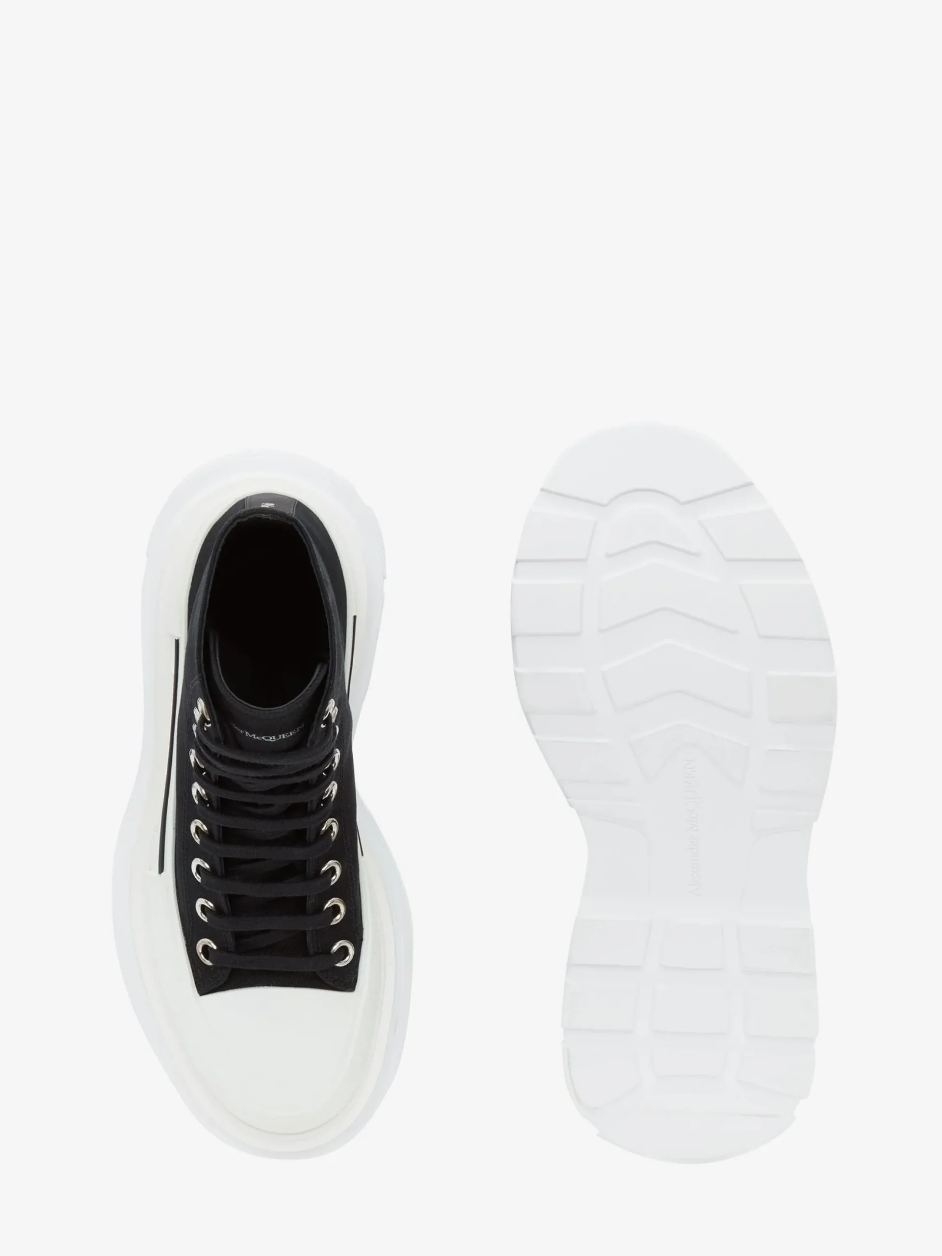Cheap Alexander McQueen Women's Tread Slick Boot in Black/White