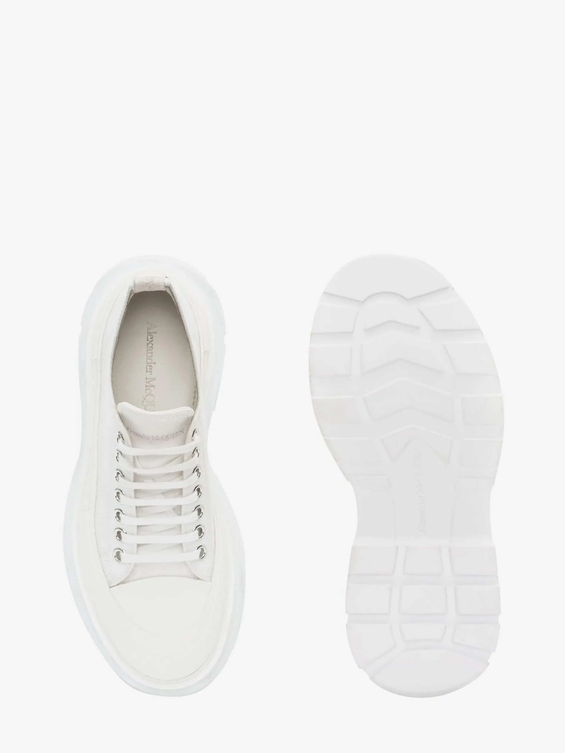 New Alexander McQueen Women's Tread Slick Lace Up in White