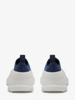Cheap Alexander McQueen Women's Tread Slick Lace Up in Dark Blue