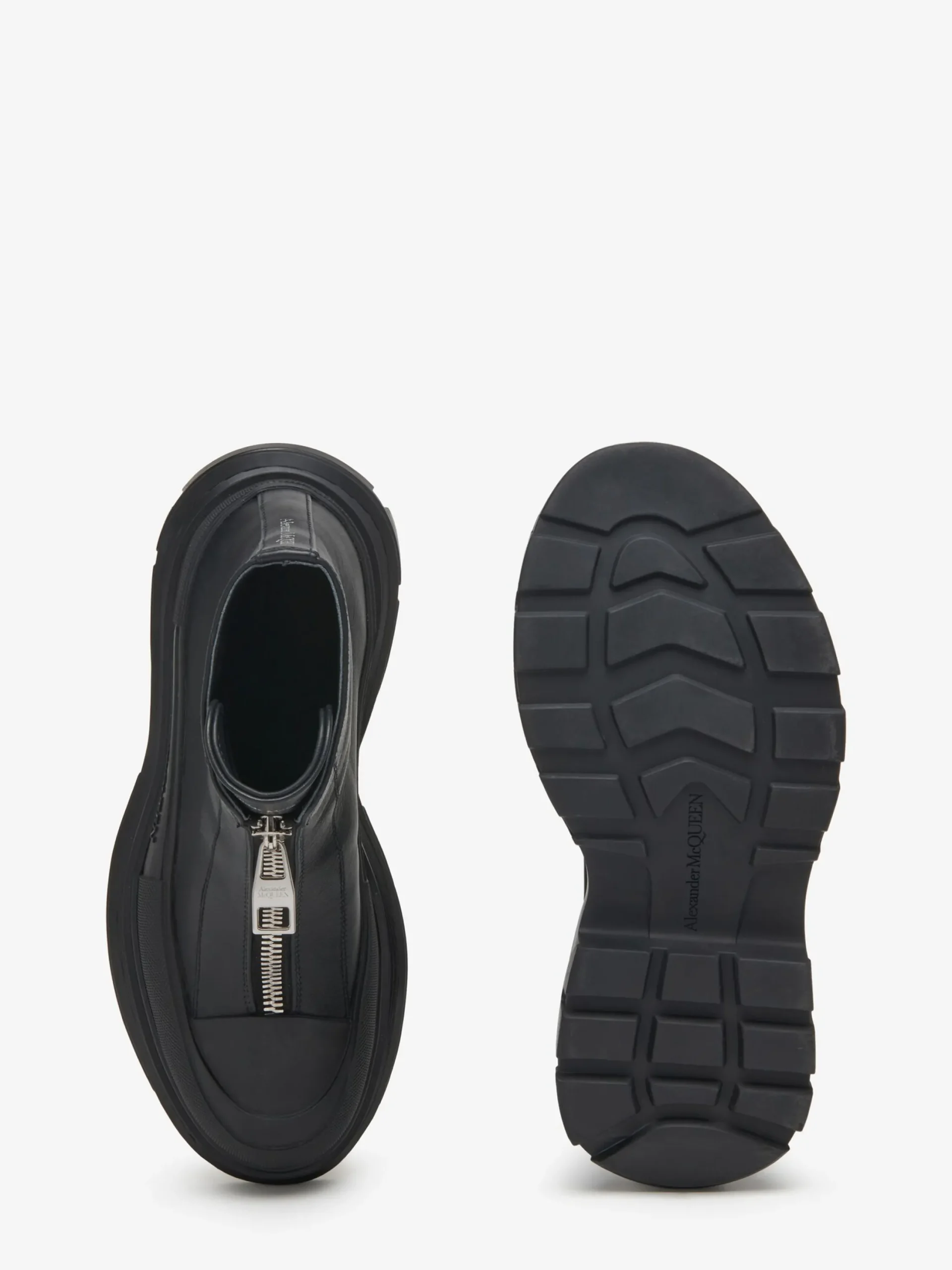 Shop Alexander McQueen Women's Tread Slick Zip Boot in Black