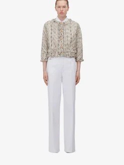 Store Alexander McQueen Women's Tweed Boxy Jacket in Multicolor