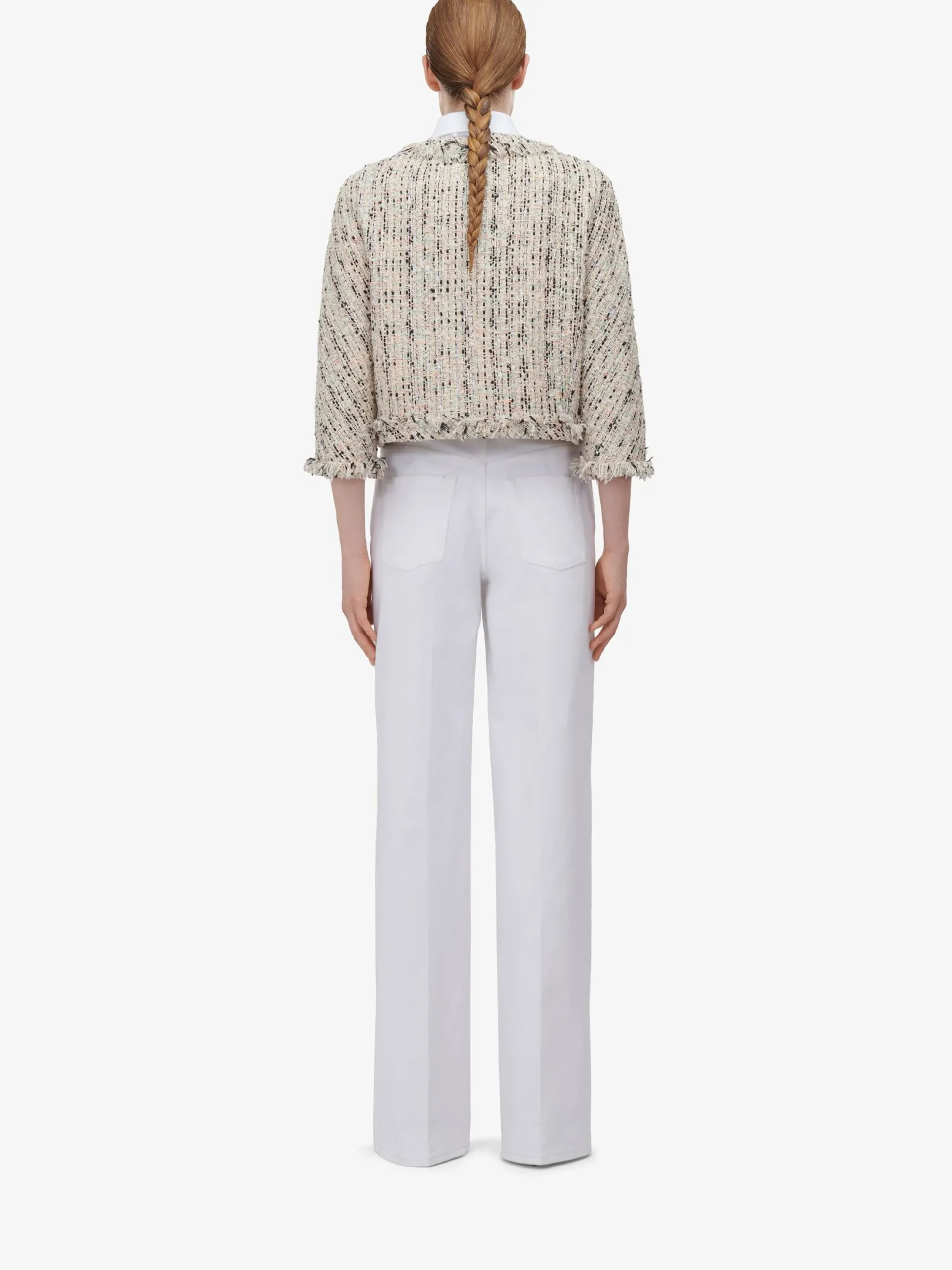 Store Alexander McQueen Women's Tweed Boxy Jacket in Multicolor
