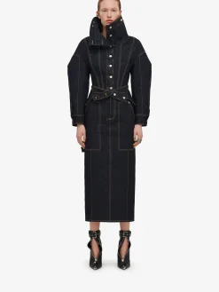 Clearance Alexander McQueen Women's Upside-down Denim Jacket in Indigo