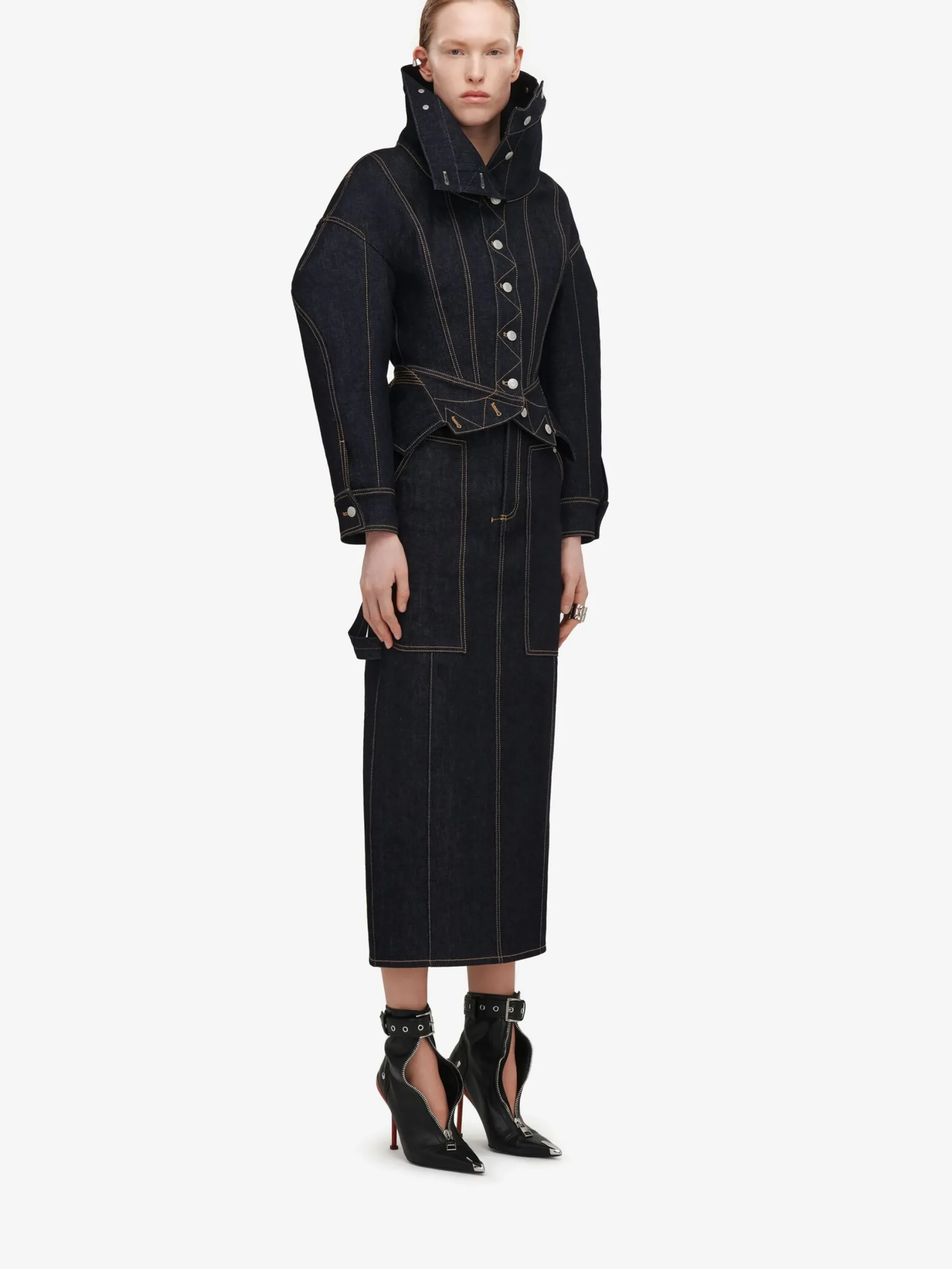 Clearance Alexander McQueen Women's Upside-down Denim Jacket in Indigo