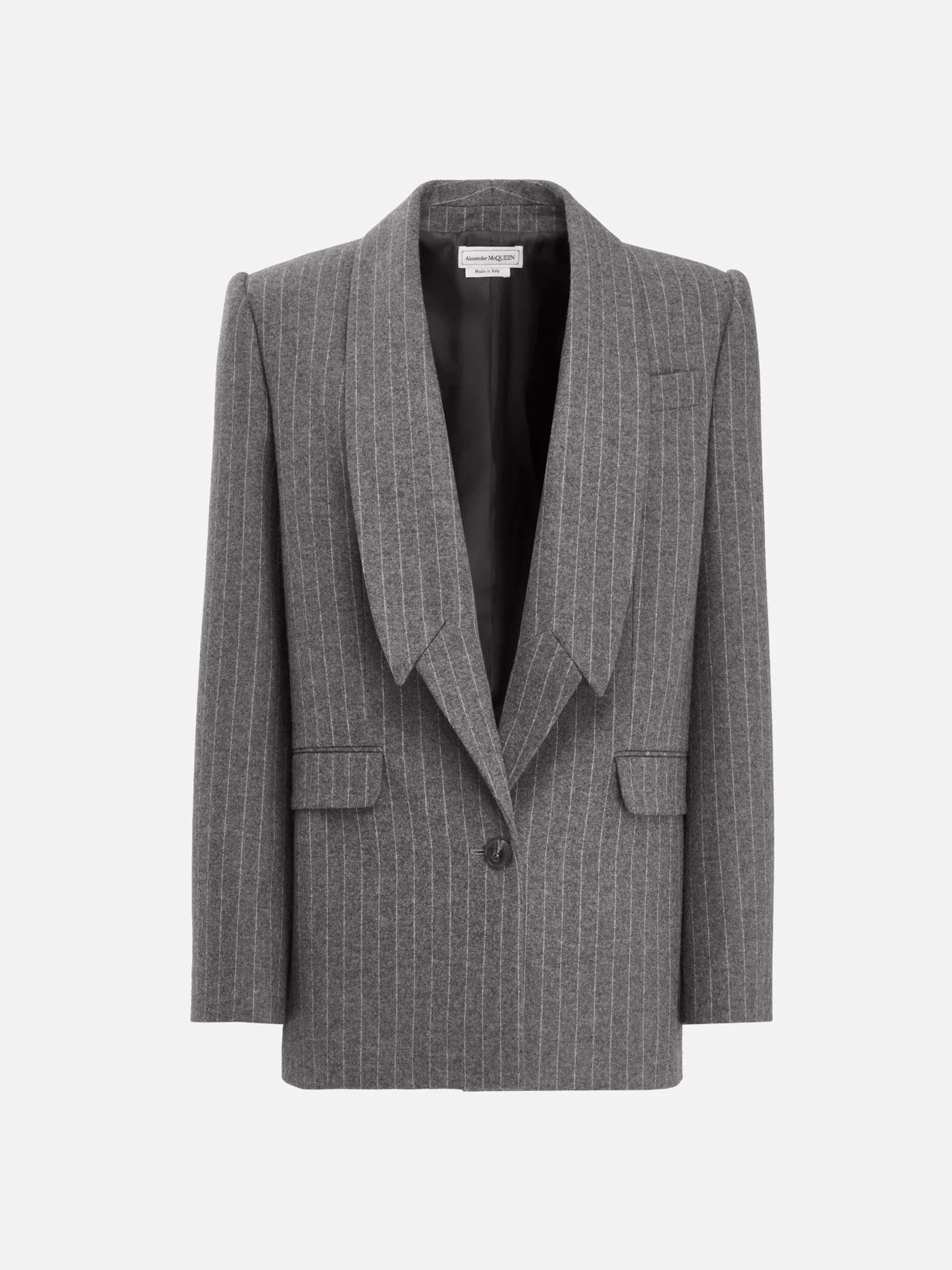 Clearance Alexander McQueen Women's Upside-down Lapel Jacket in Grey/ivory