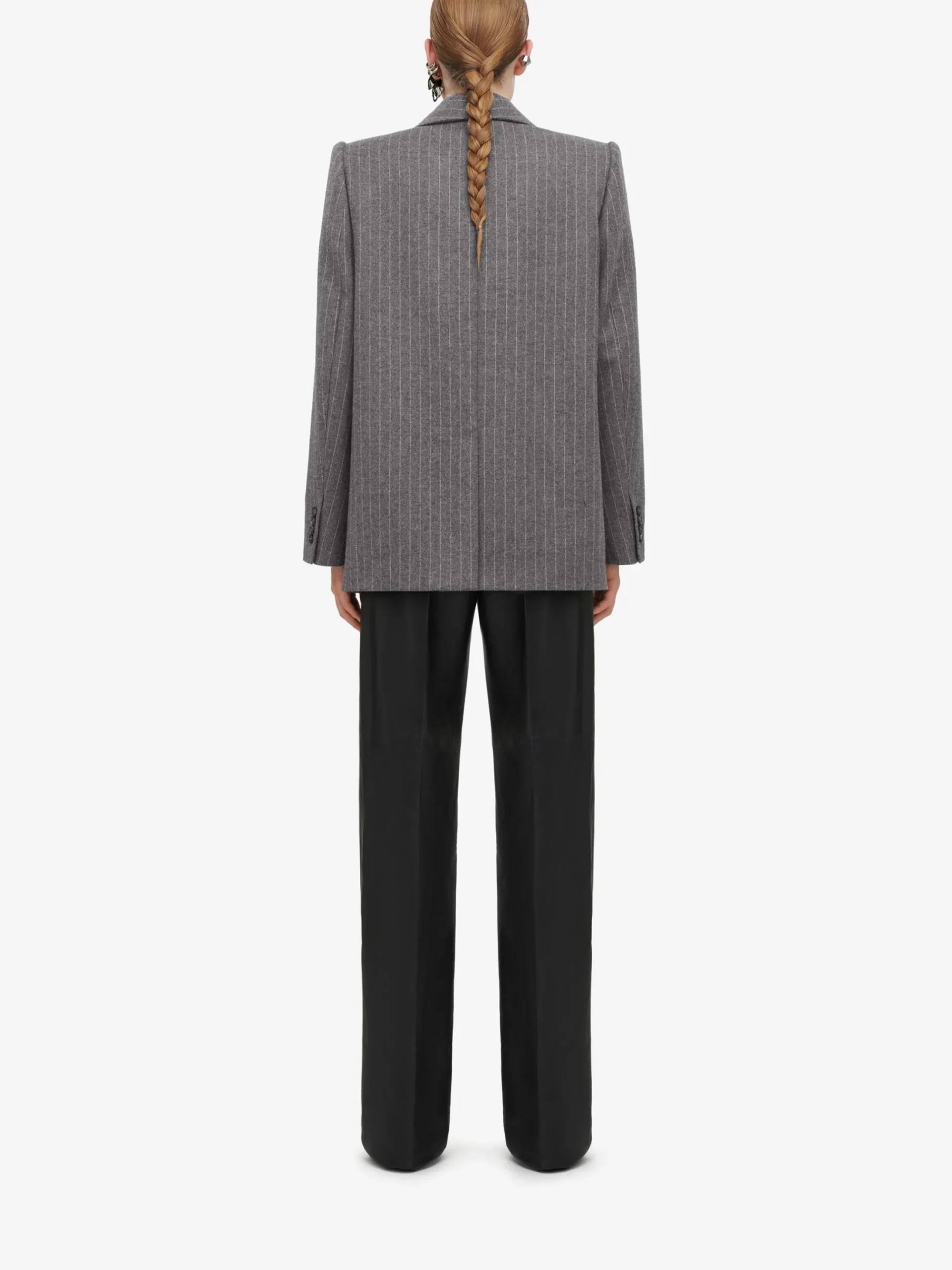 Clearance Alexander McQueen Women's Upside-down Lapel Jacket in Grey/ivory