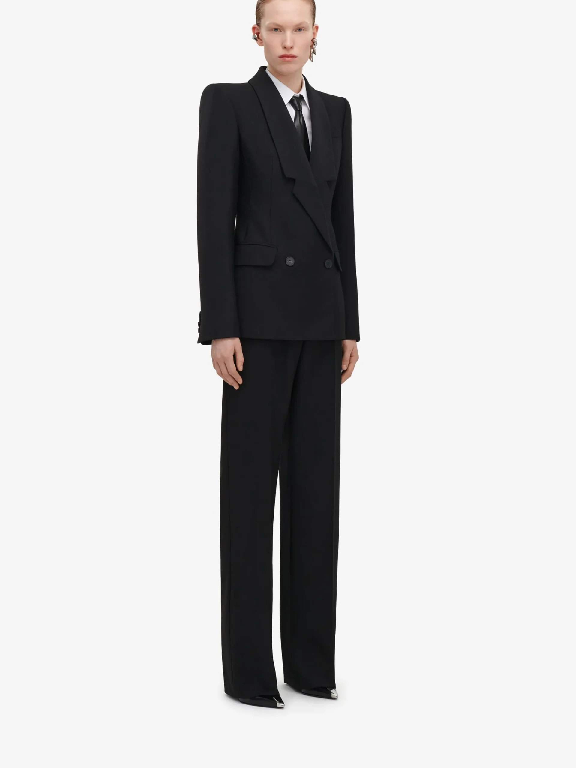 Flash Sale Alexander McQueen Women's Upside-down Lapel Jacket in Black