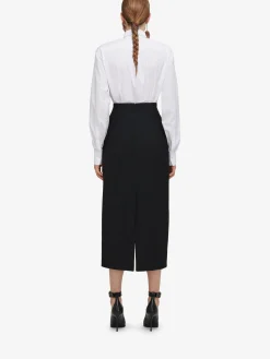 Best Sale Alexander McQueen Women's Upside-down Slashed Skirt in Black