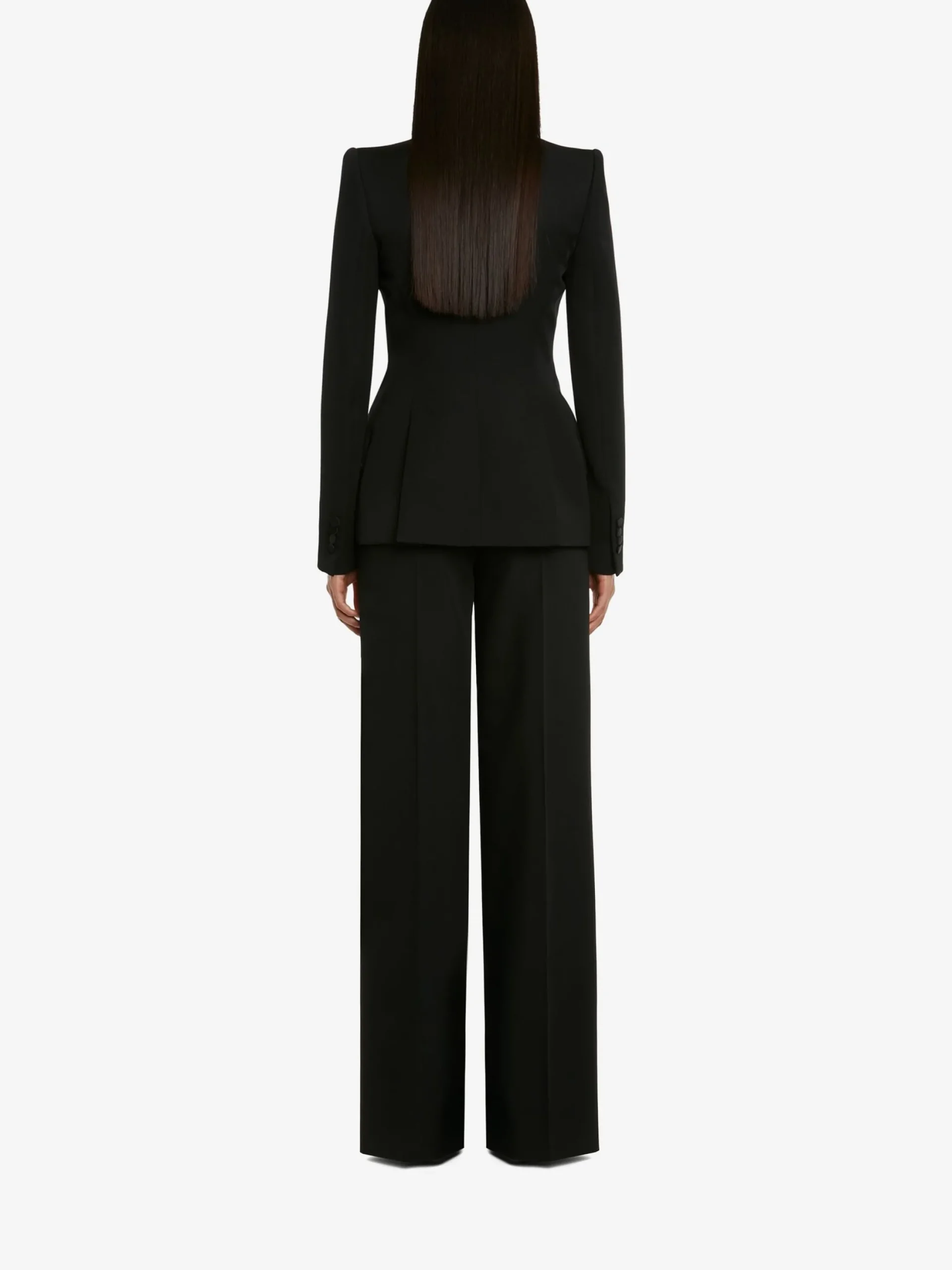 Best Sale Alexander McQueen Women's Wide Leg Trousers in Black
